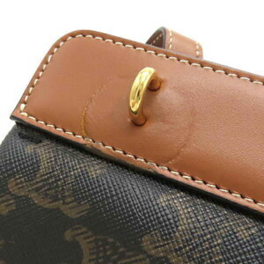 Celine Teen Cabas de shoulder bag leather Triomphe canvas tan black brown - Picture 5 of 9